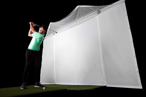 Image of HomeCourse Retractable Golf Simulator Impact Screen Enclosure