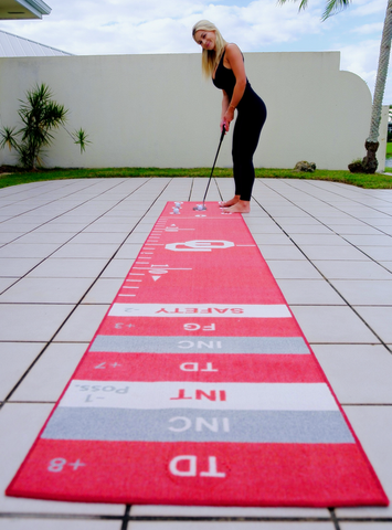 Image of Oklahoma Putt Ball - Putting Mat Game - Make Practicing your Putts Entertaining While Representing Your Favorite University - Mat is 12 feet by 2 feet